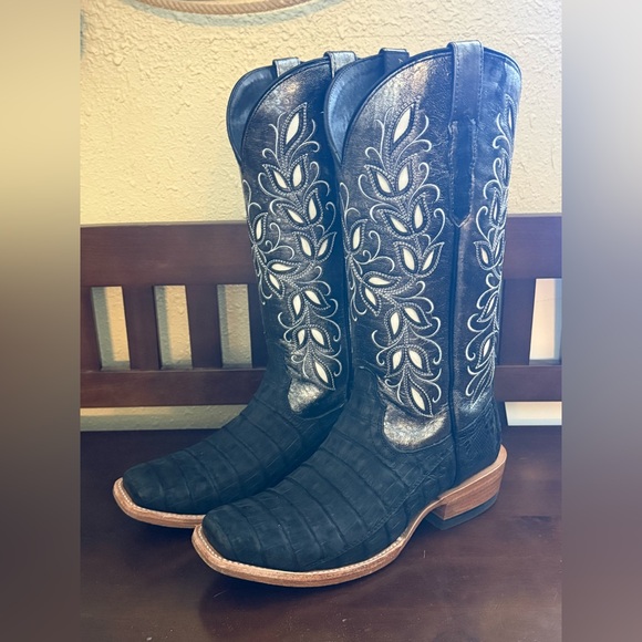 Ariat BLACK SUEDED CAIMAN|SOFT MERCURY - Picture 2 of 6